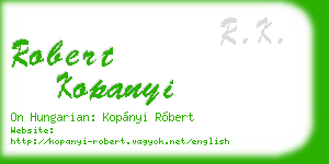 robert kopanyi business card